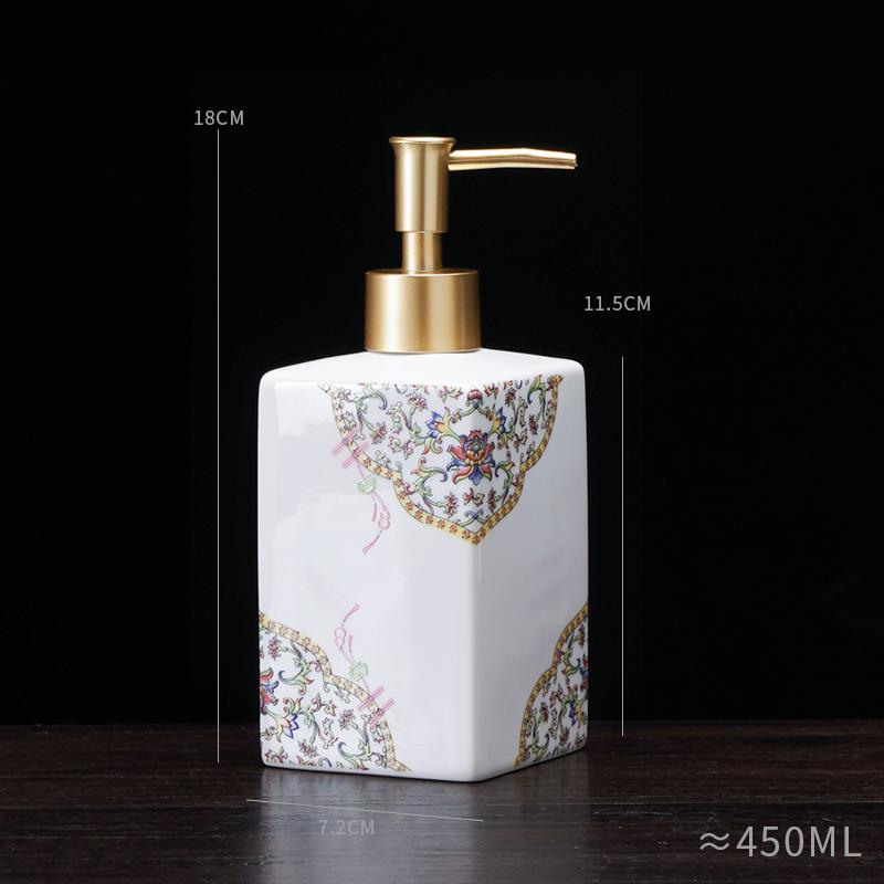 New Chinese Ceramic Press Bottle Lotion Bottle Shampoo Bath Gel Sub Bottle Soap Dispenser Bathroom Accessories Shampoo Dispenser