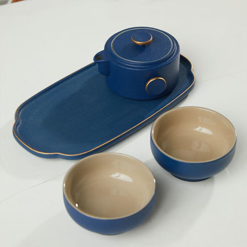 Chinese Style Matte Glaze Tea Set with Tray