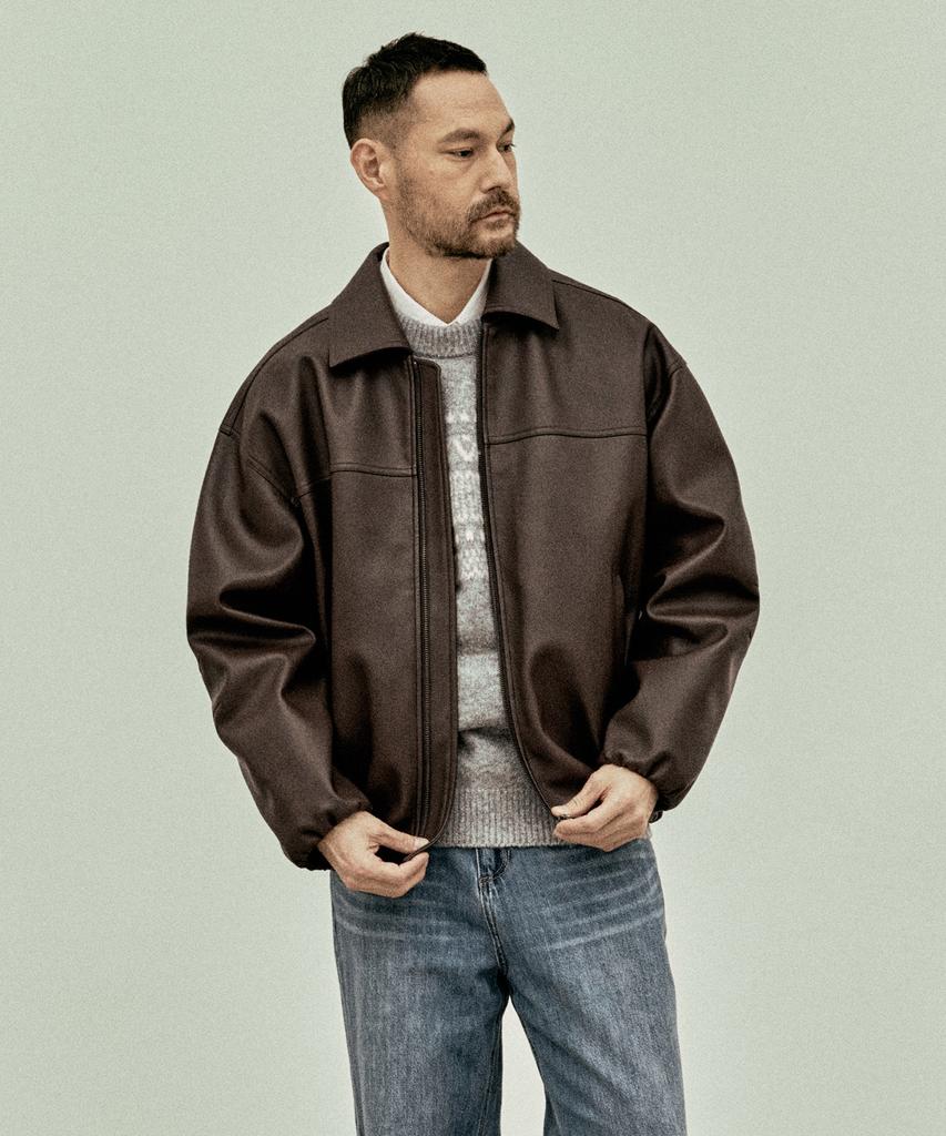 Stco Diems Loose Fit Leather Jumper Brown (Oversized)_Ljpxa02Osh