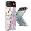 Colorful Flower Pattern Transparent Shockproof Case For Motorola Razr 40 50 Ultra Razr40 Razr50 Clear Folding Hard Phone Cover