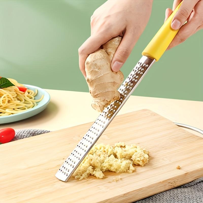 Rallador de queso de acero inoxidable para cocina - Rallador de limón profesional de metal inoxidable con mango ergonómico - Rallador plano de mano para queso