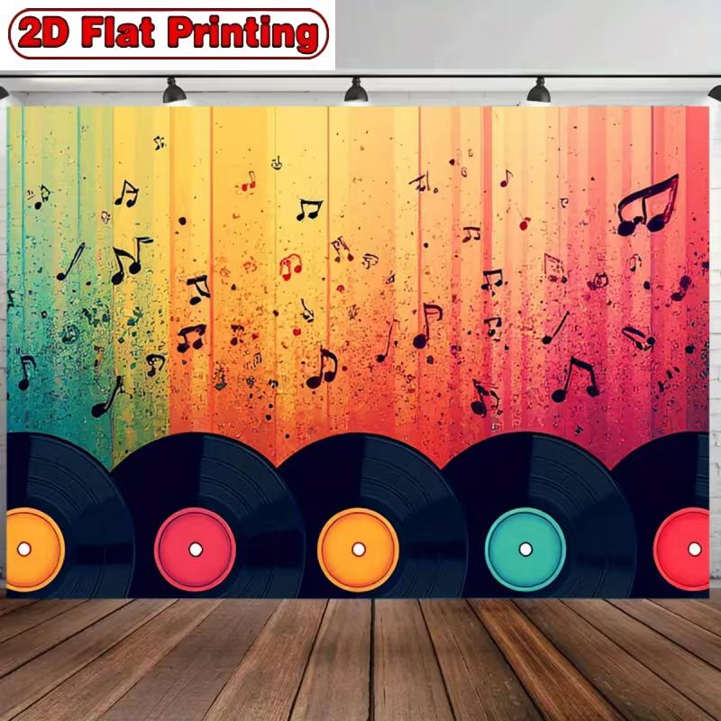 2D Colorful Gradient Music Party Photography Background 47.2x31.5inch/120*80cm