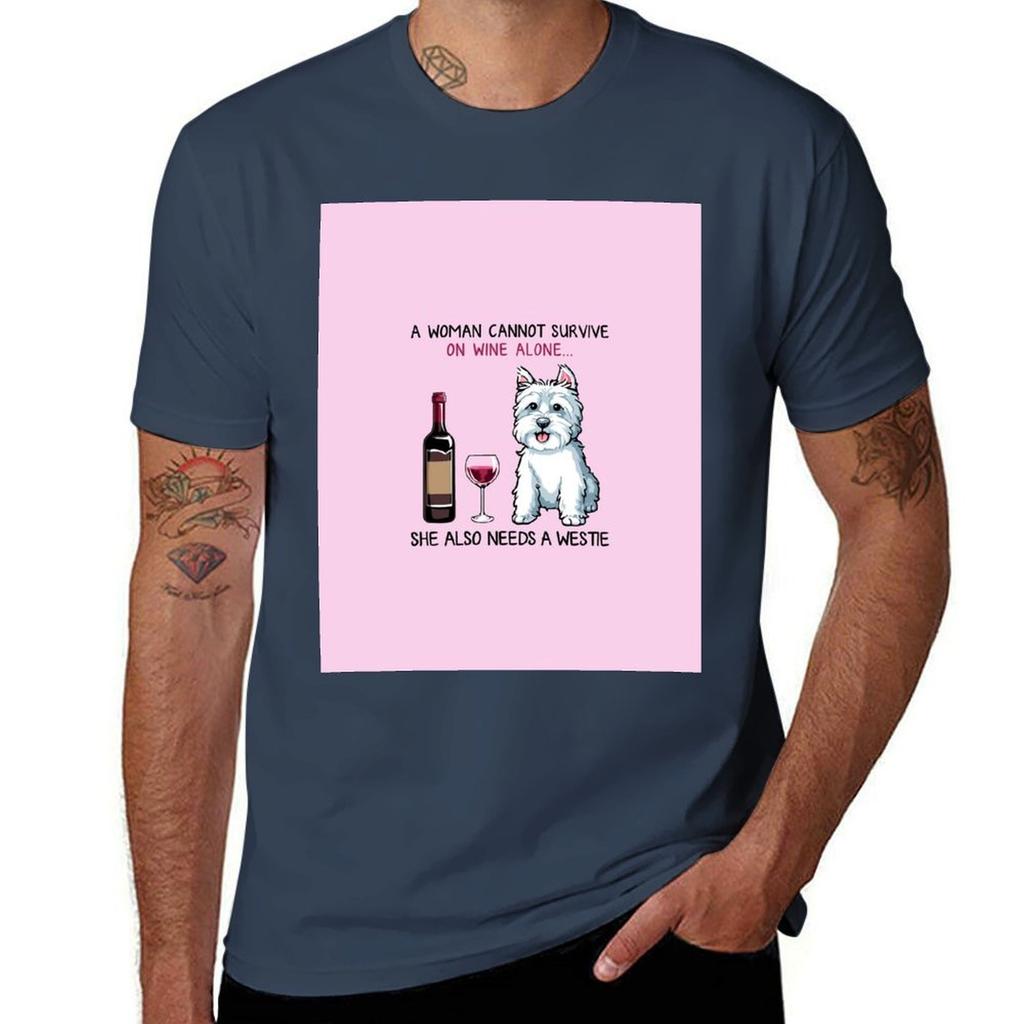 Bwestie And Wine Funny Dog Tshirt Fitness Training Breathable Tee