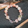 Lavender Rose Quartz, Lemon Quartz & Red Phantom Crystal Bracelet