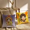 Cute Cartoon M-Monchhichis-MT Pillow Case Printed Brushed Fleece Pillow Baby Skin-Touch Eco-Friendly Dye-Sublimat