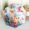 1pc Colorful Butterflies Watercolor Floral Umbrella with Plastic Handle,Vibrant Cartoon Pattern,Multi-functional UmbrellaB1977