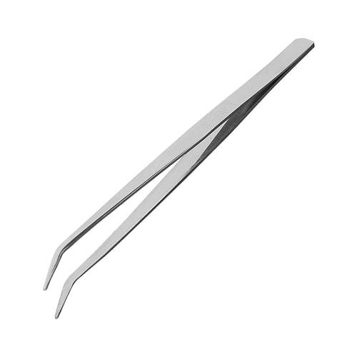 ANEX Stainless Steel Tweezers, Soft Type, Curved Tip, 150mm, No. 130