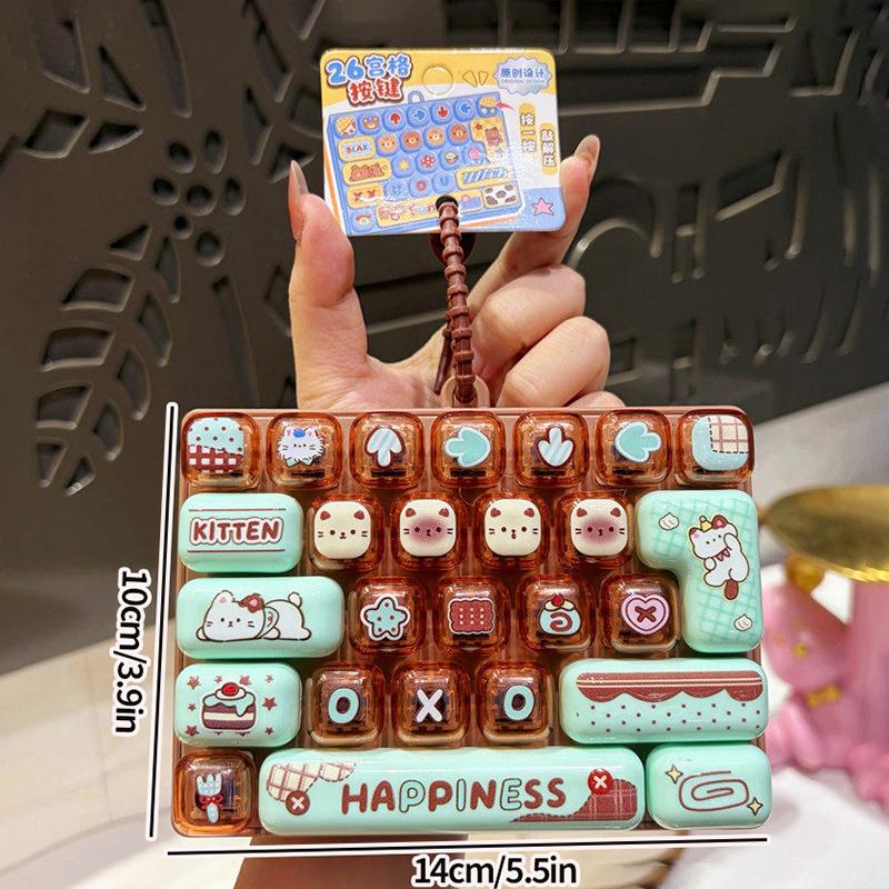 26 de Taste Tastatură de Apăsat Ameliorarea Stresului Tastatură Mecanică Clicker Fidget Animal de Desene Animate Buton Chei Rucsacuri Umeraș Pandantiv Cadou