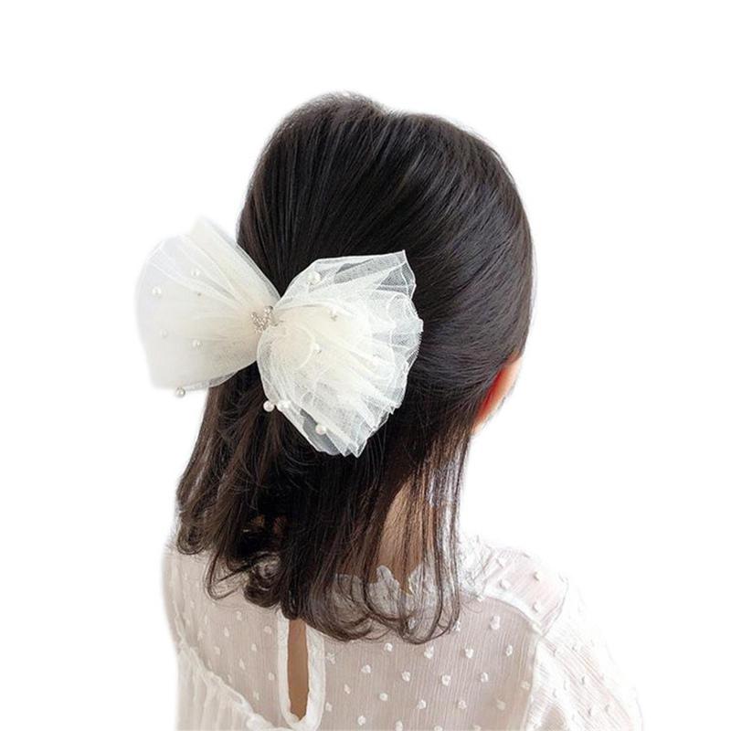 Children's Hairpin Lace Bowknot Kids Hairpins Hair Clip Beads Crown Decoration Sweet Kids Headwear
