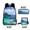 Trendy Popular Fantastic scenery 3D Print 3pcs/Set pupil School Bags Laptop Daypack Backpack Inclined shoulder bag Pencil Case