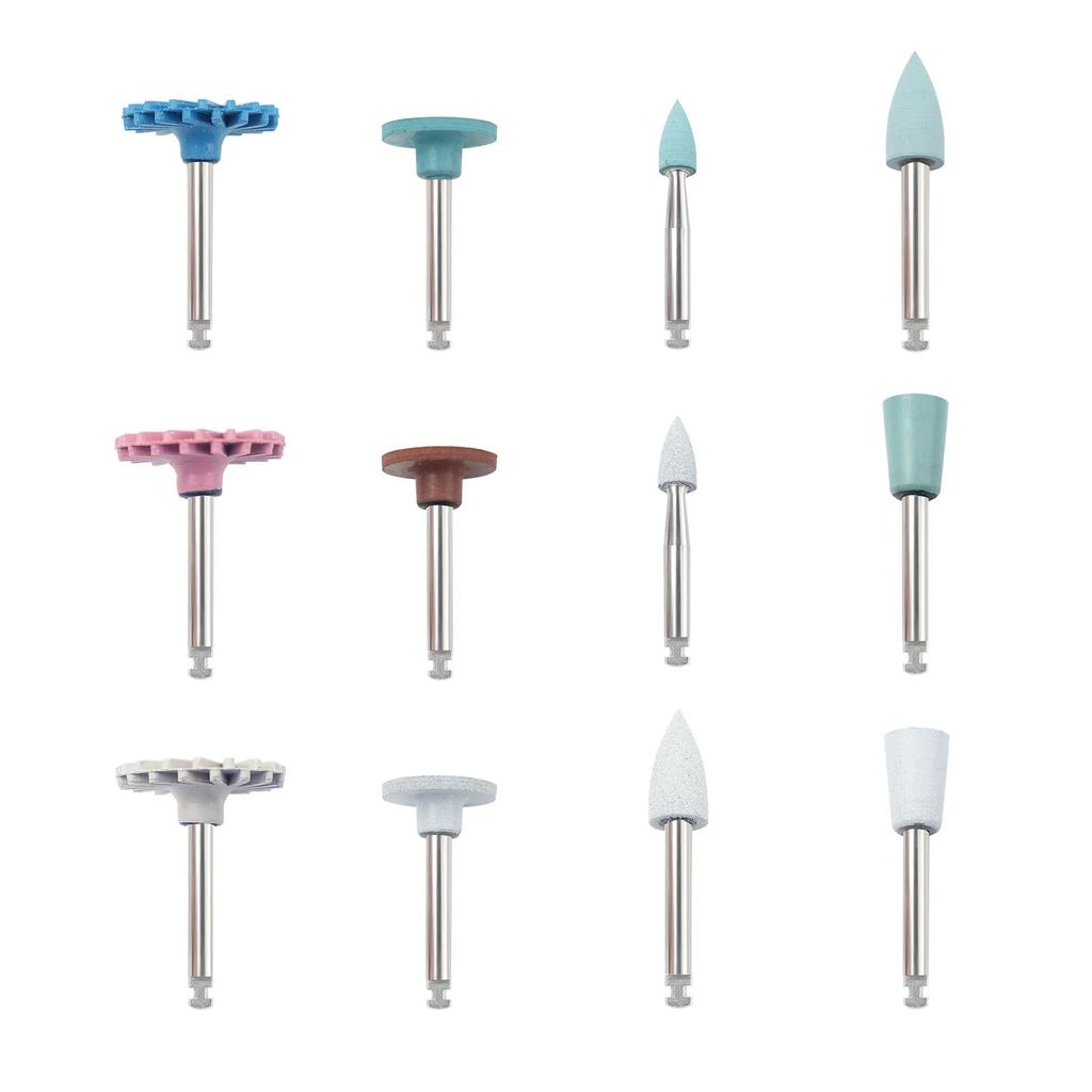 12Pcs Dental Ra Rubber Resin Polishing Wheel Set Pk004 With Spiral Kit For Composite Resin Grinding And Finishing Dental Tools
