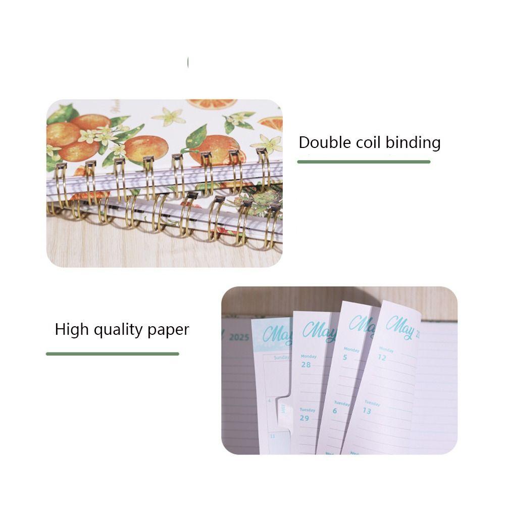 Monthly 2025 English Agenda Book Loose-leaf Coil A5 Schedule  Planner  Agenda