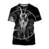 Jumeast 3D Evil Satanism Satan Bedruckte Herren-T-Shirts Grunge Y2K Casual T-Shirts Horror Fashion Streetwear T-shirty Gothic Tops