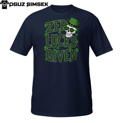 Zero Lucks Given T-Shirt | Funny Leprechaun Skull St. Patrick’s Day Graphic Tee
