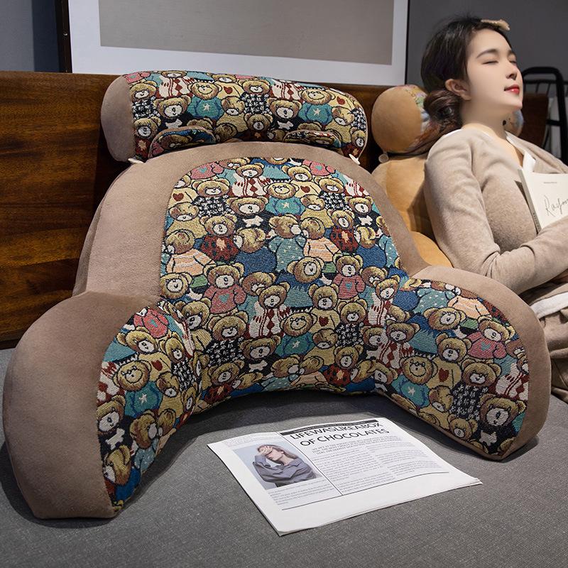 Retro Style Lumbar Support Pillow - Cushioned Headboard Backrest for Bed & Sofa