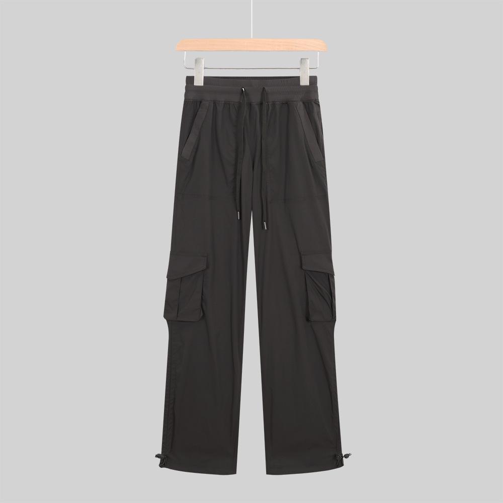 Lulu Parachute Cargo Pants - Women's Mid-High Waist, Sporty, Casual, Loose Fit with Straight Leg