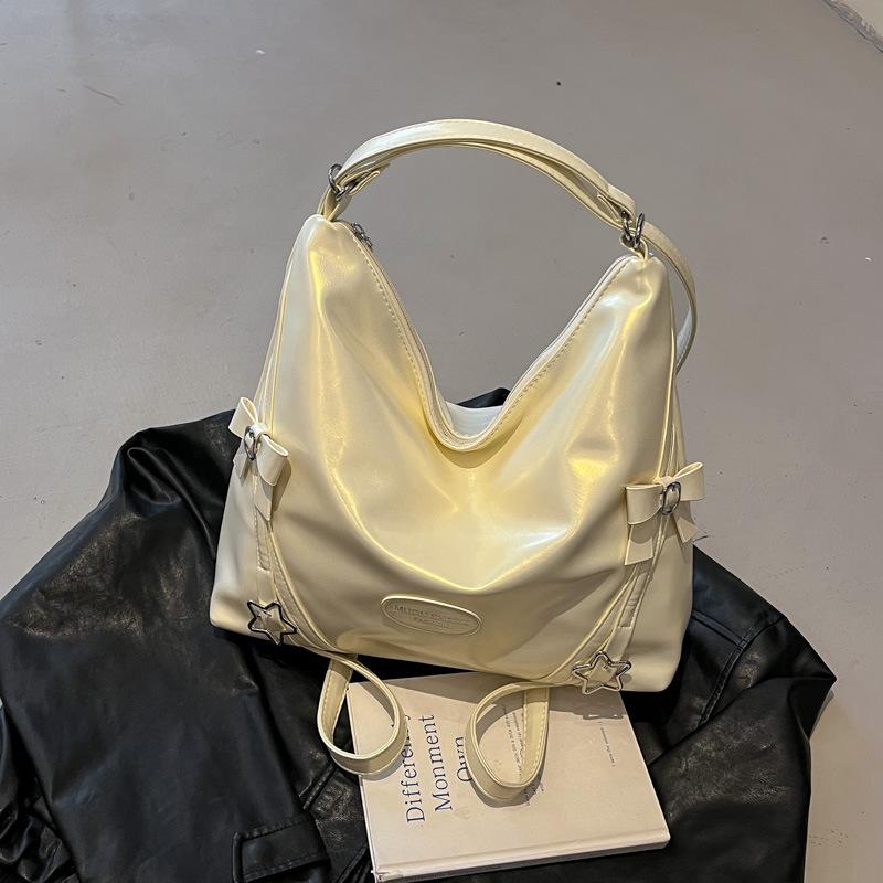 

Трендовая сумка кроссбоди и на плечо большой вместимости 2025 - Модная японская корейская сумка и тоут грязно-белый