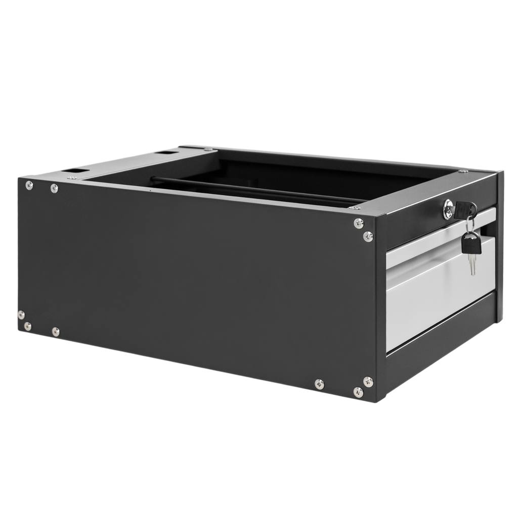 Mega-M tool cabinet for workbenches, 1 drawer, W-37 cm x D-48.6 cm x H-19 cm, system 01 graphite/gray front N