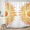 Watercolor Sun Shower Curtain Cute Hand Painted Sunshine Print Waterproof Bath Curtain For Bathroom Decor Polyester With Hooks