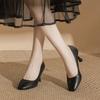 French High Heels Elegant Soft Leather Shoes Thin Heels That Don't Tire Your Feet Single Shoes with Shallow Square Toes All-match Commuter Shoes