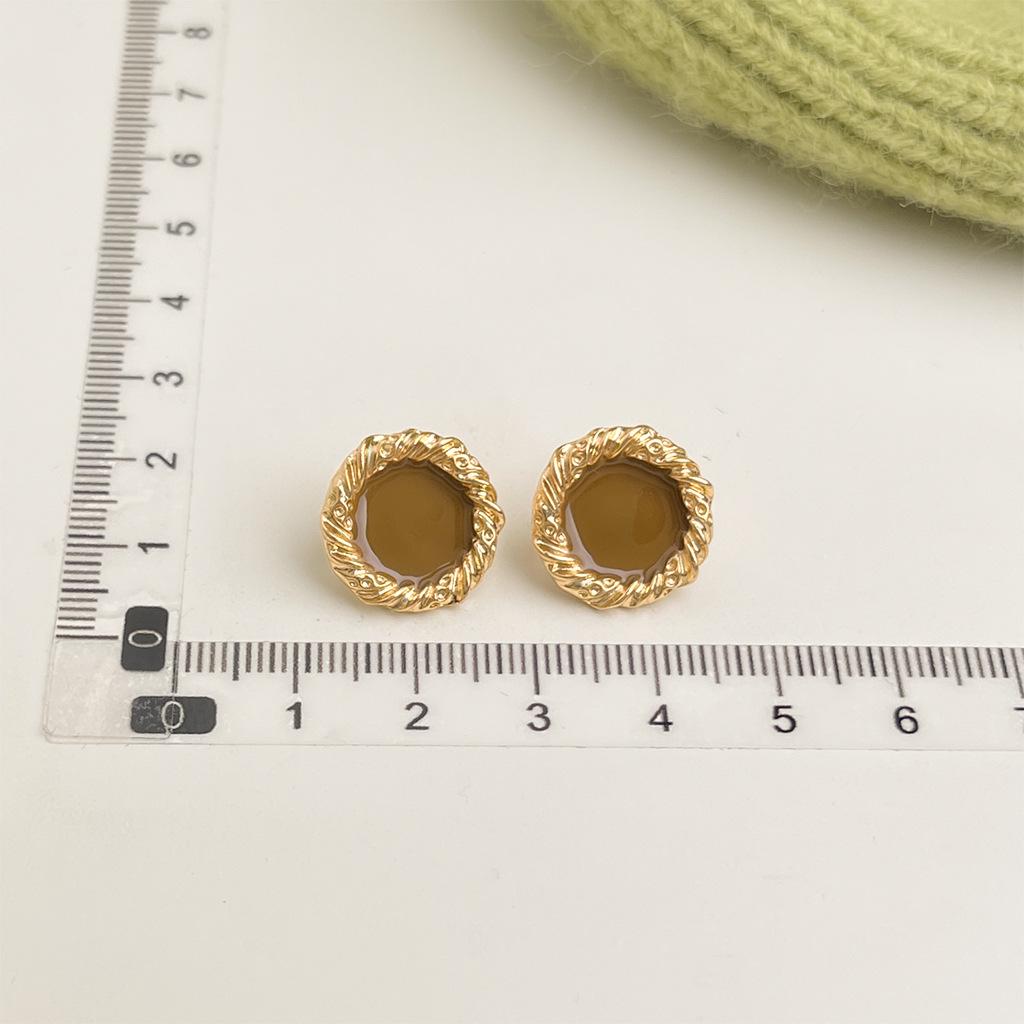 

Ретро зелені емальовані сережки-квіти з цирконієвими пусетами - Темперамент в стилі олійного живопису