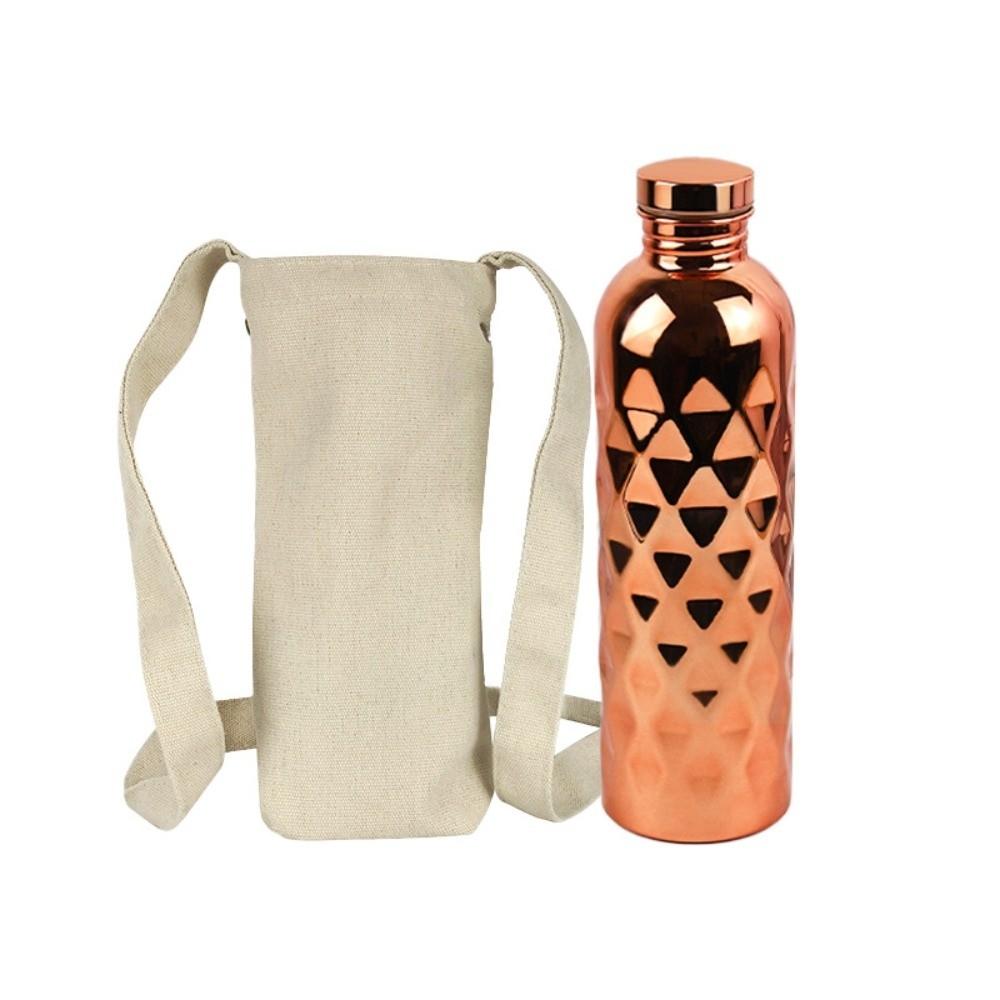 1300ml Sports Water Bottle Hammer Pattern Rhombus Embossed Stainless Steel Drinking Cup Leakproof Portable Drinking Flask