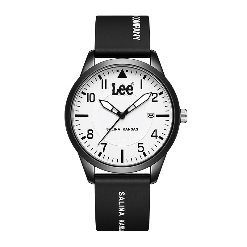 Lee Armbanduhr Quarzwerk Silikonarmband Weißes Zifferblatt Unisex Geburtstag Schulkamerad Zurück in die Schule Saison Box M525-LEE