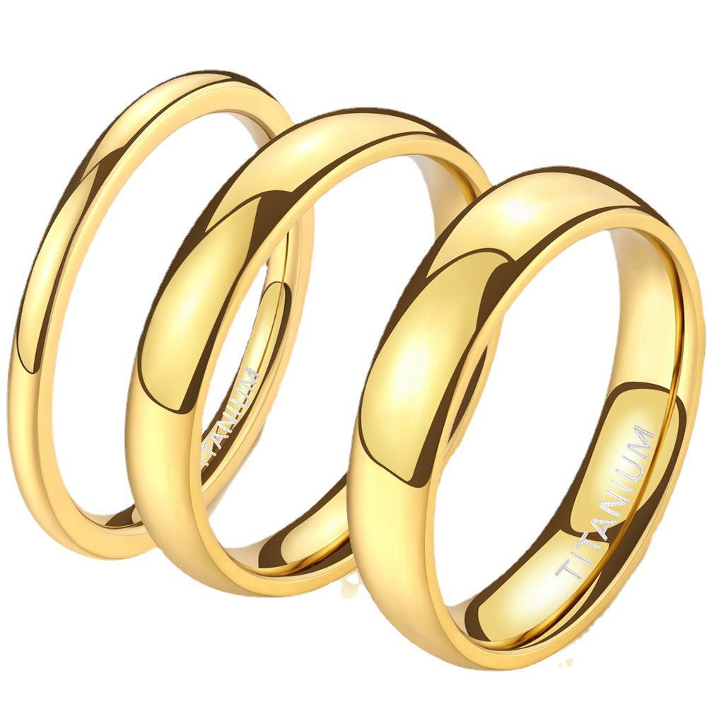 18K Gold-Plated Titanium Steel Couples' Ring Set – Colorfast Wedding Bands for Men and Women