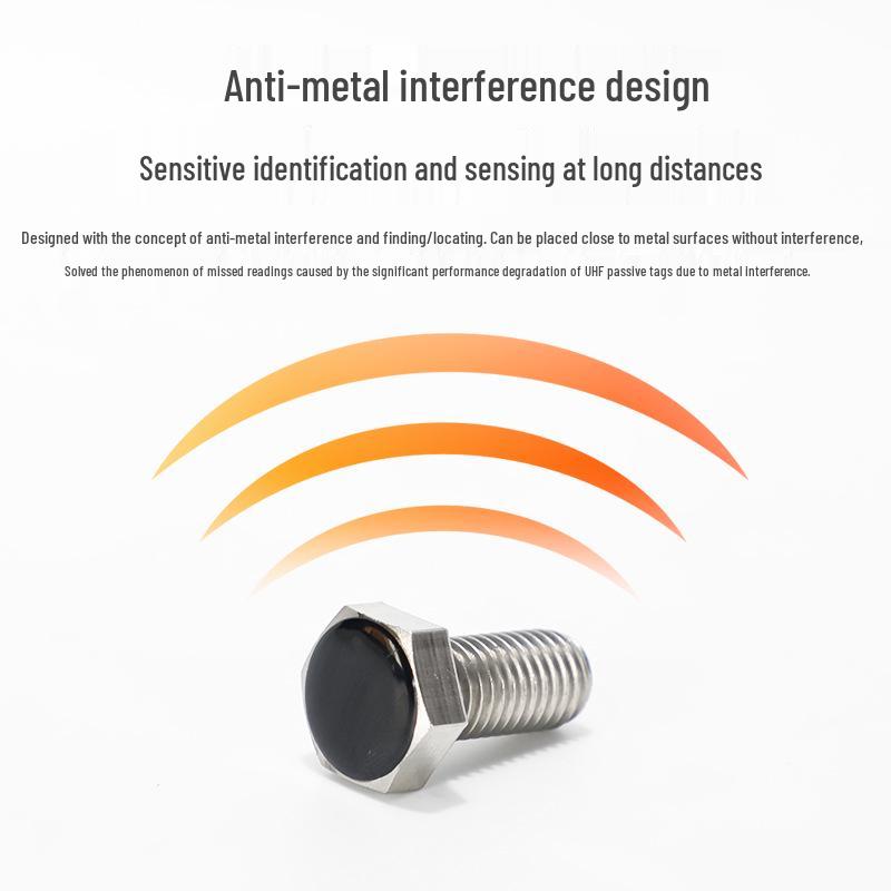 UHF RFID 304 Stainless Steel Screw Tag for Equipment Management