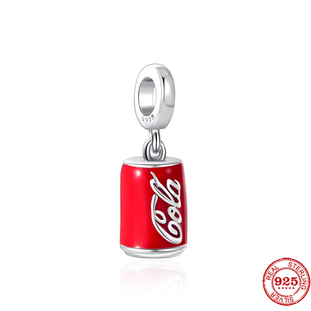 925 Sterlingsilber DIY Schmuck Lippenstift High Heels Liebesherz Hantel Apfel Charm Perle Armband