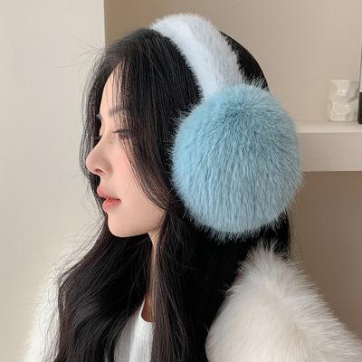 Solid Color Soft Plush Ear Warmer Winter Warm Earmuffs  Ear Cover Outdoor Cold Protection Ear-Muffs Folding Earflap