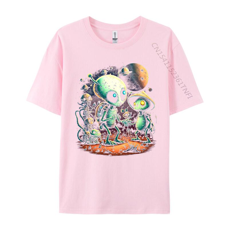 Tops T Shirt Lovely Aliens Tshirt Autumn Cotton Fabric Unisex T Shirt Design Hip Hop Alien Vistors TShirt