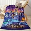 Bluey Halloween Night Personalized Name Blanket Lightweight Customizable Blanket Soft Warm Cozy Suitable for Livingroom Couch Chair Sofa