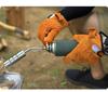 Heat-Resistant Leather Welding & BBQ Gloves: Thick Cowhide, Flame Retardant, Wear-Resistant, Protective Sleeve for Outdoor and Camping.