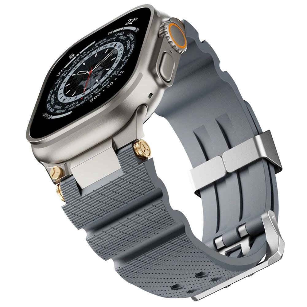 Silicone Sports Strap For Apple Watch Ultra 2/3 49mm Series 11 46mm 10 9 8 7 45mm Rubber Band for IWatch 6 5 4 Se 44mm 42mm Bracelet