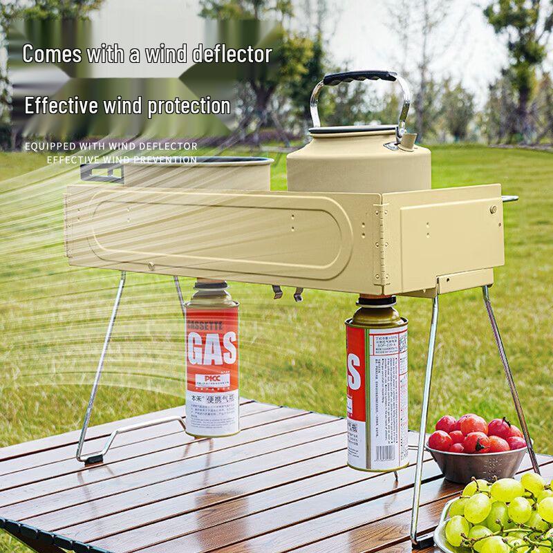 TAN XIAN ZHE Outdoor Portable Double Burner Windproof Camping Stove