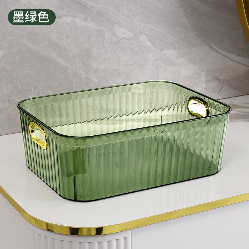 

Настольный ящик для хранения ПЭТ Корзина для хранения средств по уходу за кожей Прозрачный ящик для сортировки различных закусок и косметики 23 16 9cm чёрный