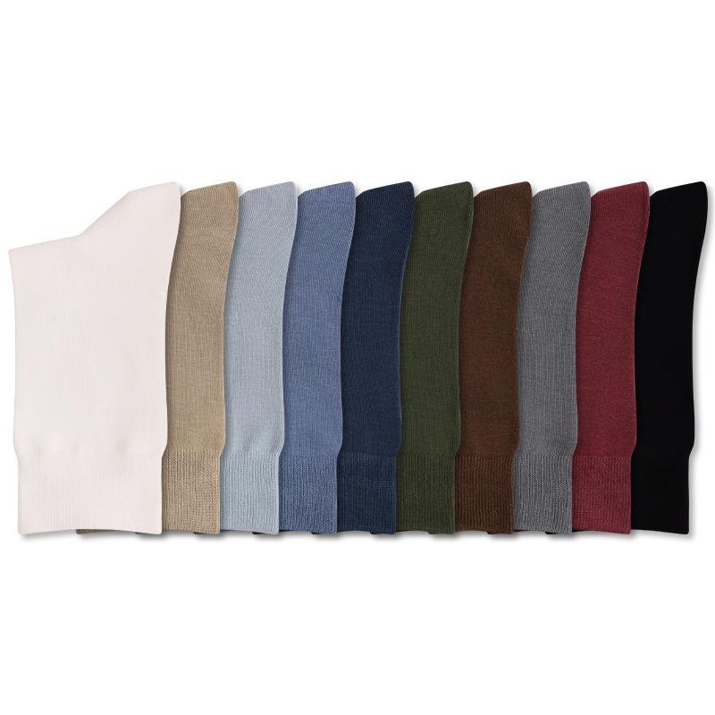 Cotton Socks Men's Antibacterial Cotton Four Seasons Mid-calf Cotton Socks Sweat Absorbent Breathable Black Spring and Summer Business Long Long Socks