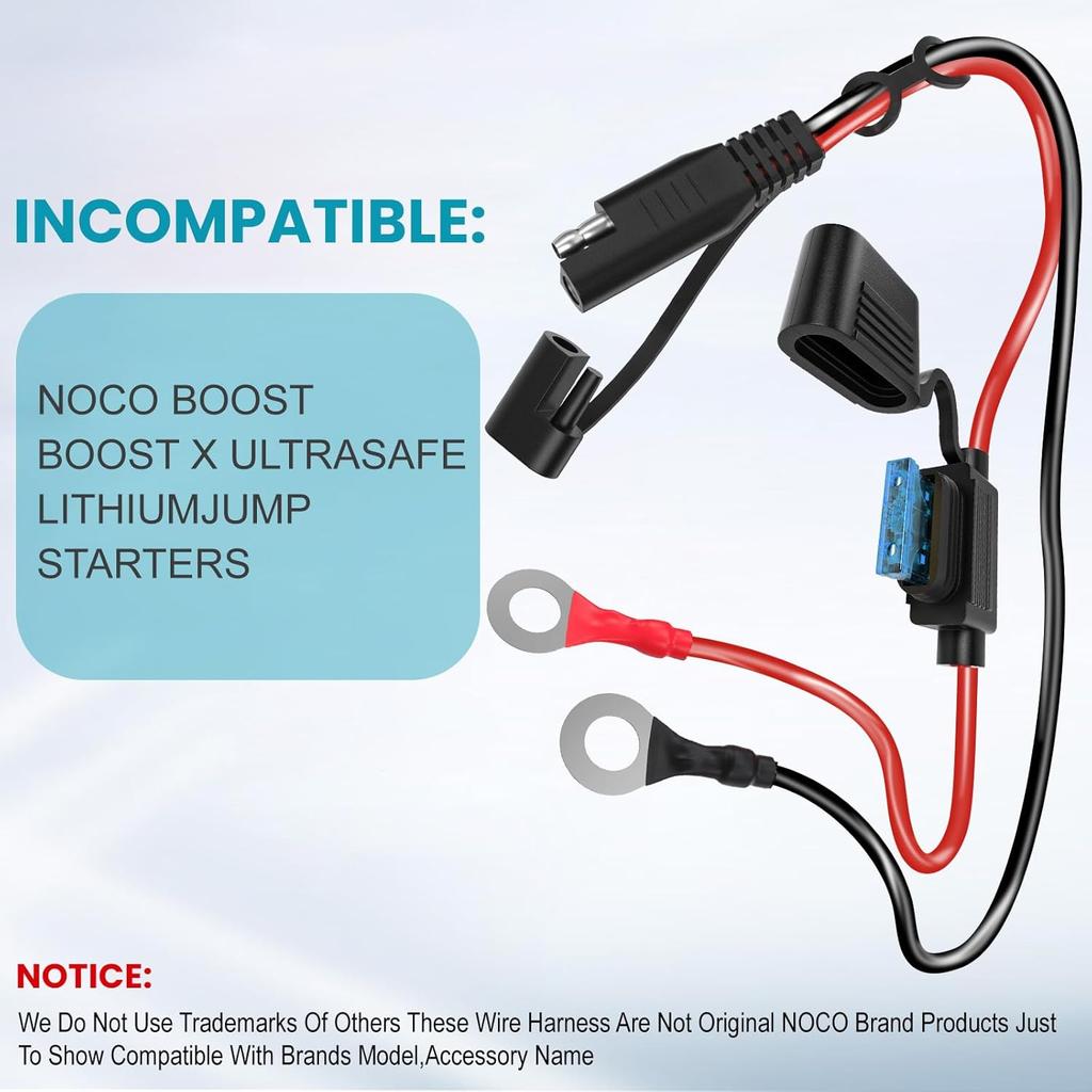 SAE Extension Cable, Battery Tender Extension Cable For Motorcycle/Motorbike/Car/Solar Panel, 16AWG SAE Battery Connector 2FT, SAE Adapter (2PACK)