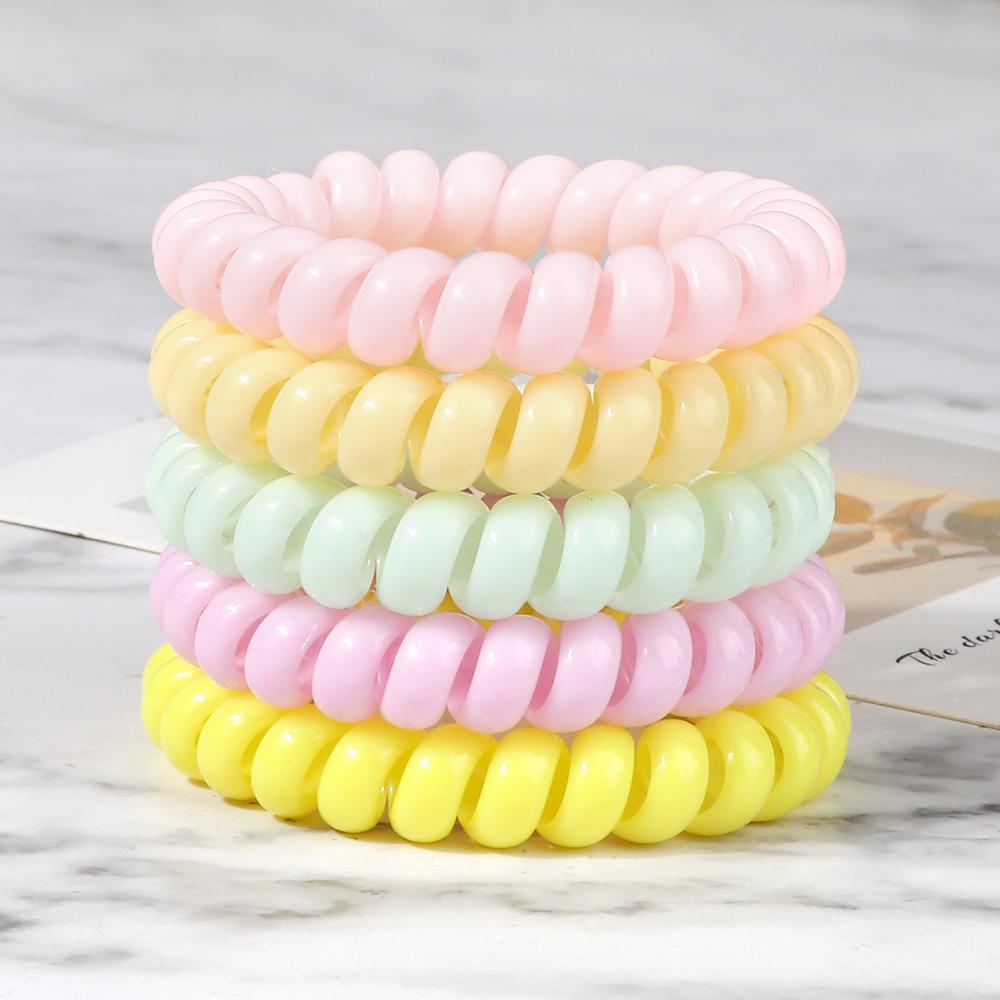 5 buc/set Elastic Culori Bomboane Fir de Telefon Simplu Benzi de Păr pentru Femei Coadă de Păr pentru Copii Fete Scrunchies Bandă de Păr Gumă Cadouri