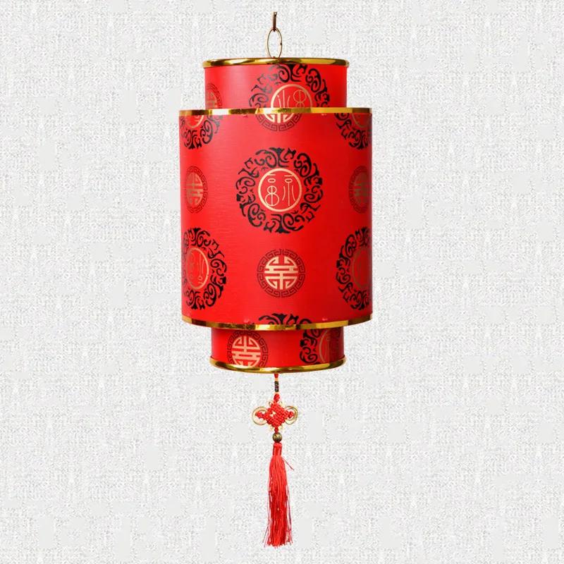 Chinese Style Hanging Lanterns Lamp PVC Waterproof Antique Palace Lanterns Retro Chinese Red Lanterns Festival New Year Decor