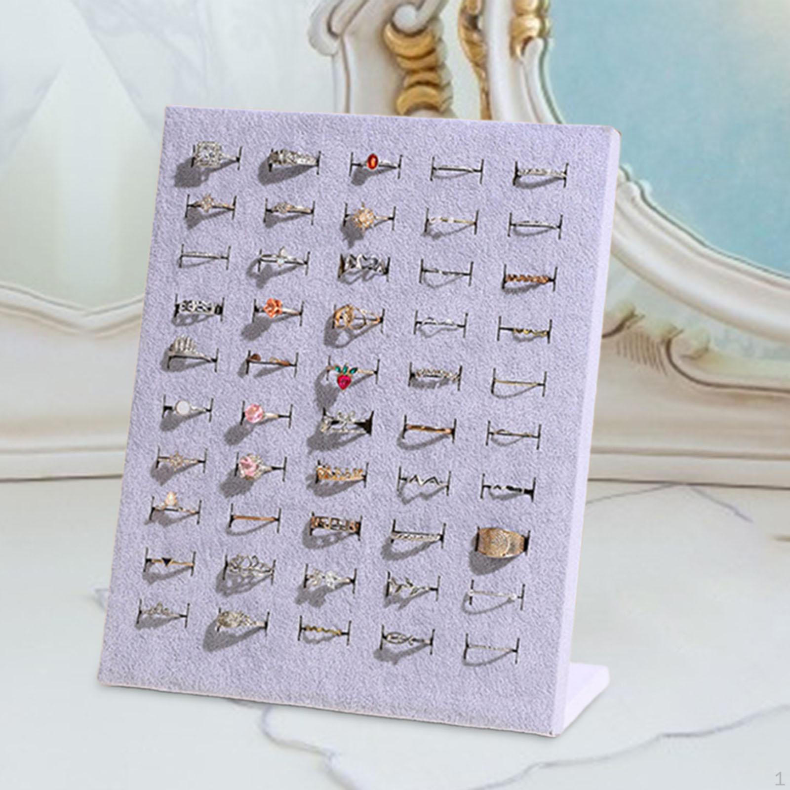 

Display Rings Holder Plate Jewelry Storage Organizer Vertical for Necklaces сірий колір
