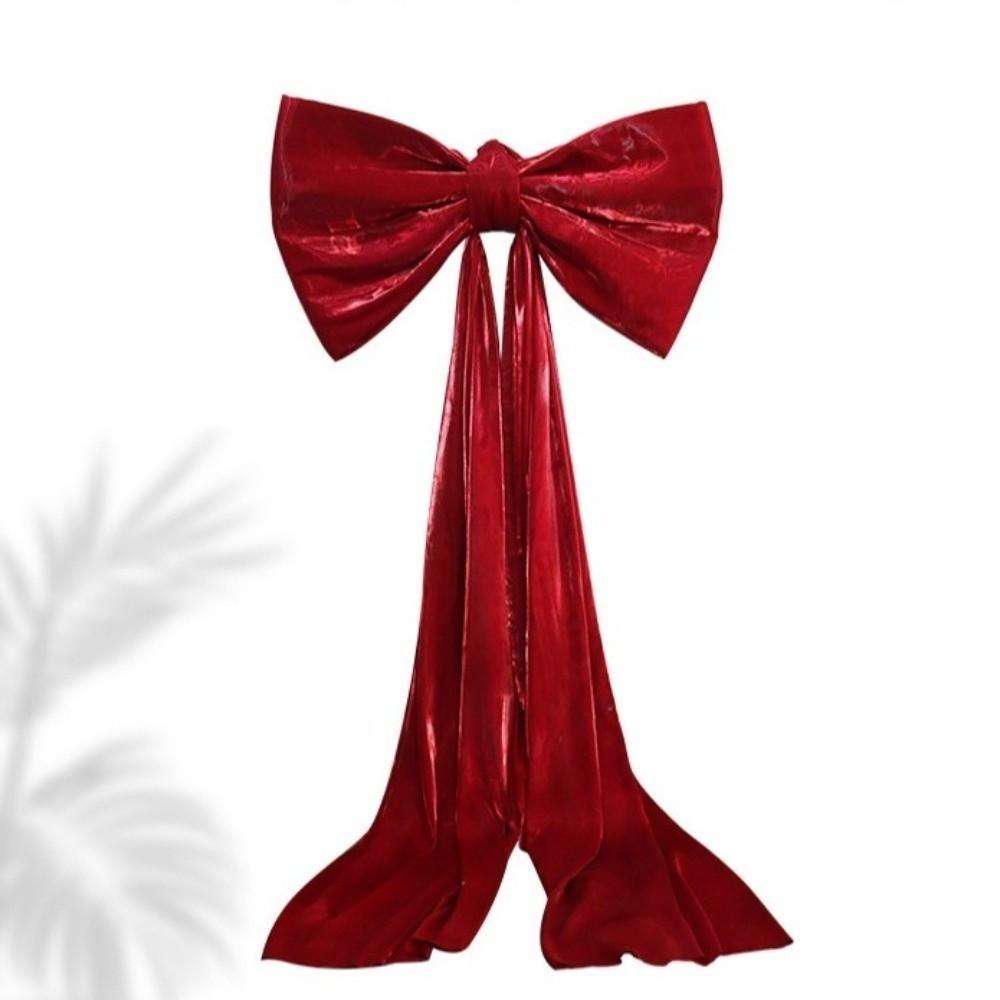 Kokarda 50x38cm Gigantyczna kokarda Tło ścienne Różowa opalizująca wstążka w kolorze czerwonego wina B Dekoracja ścienna Kolor szampański Rozmiar gigant