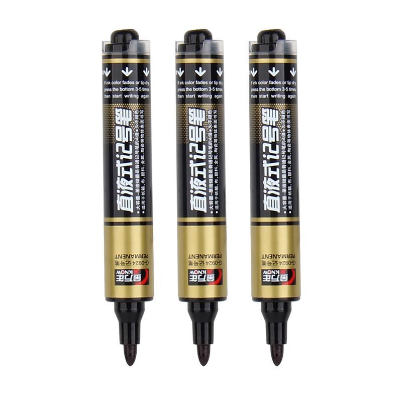 Druck-Permanentmarker - 1,5-3,0 mm variable Spitze, Ölbasiert 4x Tinte für Karton/Stoff/Metall, Schnelltrocknend & Wischfest