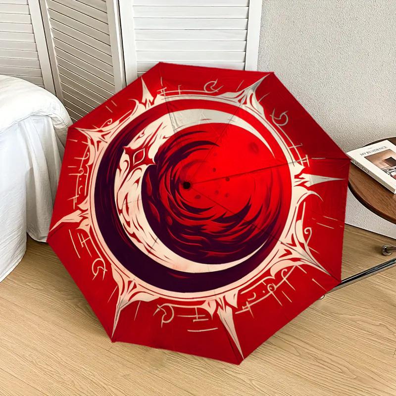 1pc Blood Moon Symbol Umbrella with Plastic Handle,Suitable for All Seasons Home Travel Outdoor UmbrellaDD1052