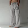 Casual Pants For Men With Printed Cotton Linen Fabric For Spring Urban Style Comfort
