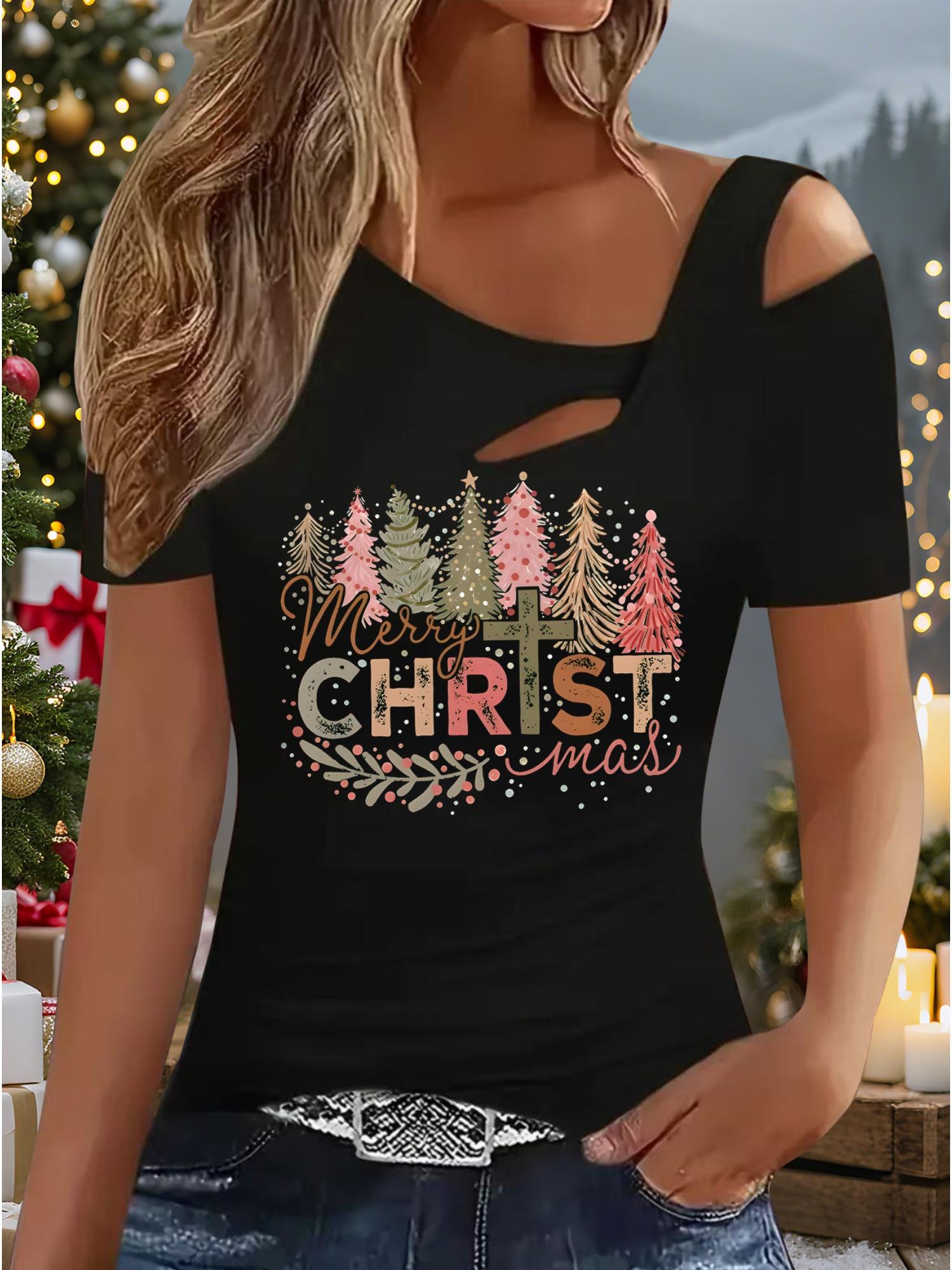 

Женский Новый Повседневный Топ Рождество Хэллоуин Рождественский Подарок Топы Рубашка Блузка L