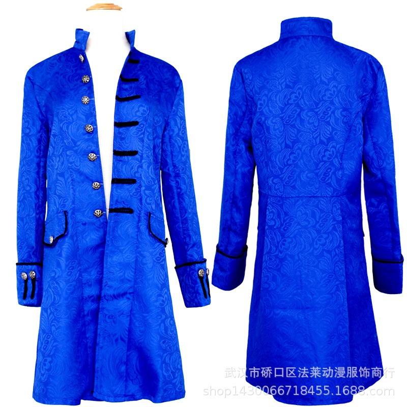 Men's Coat Steampunk Vintage Men's Stand-Up Collar Uniform