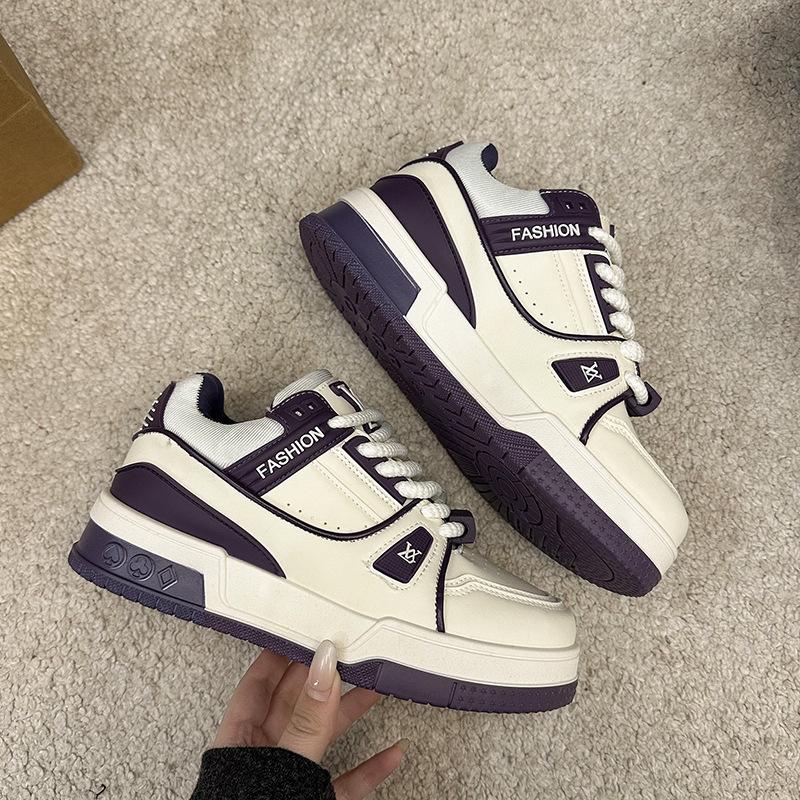 Premium sense versatile platform white shoes women's flat baseplate shoes 2025 super fire new popular spring and autumn casual sports shoes