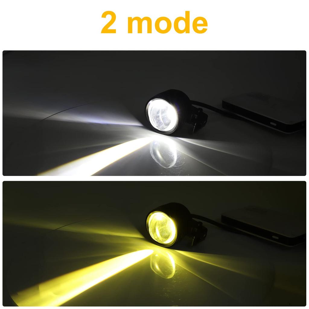 LED Fog Lights for Work Spot and Auxiliary Universal Use and Yellow Motorcycles, Lights, Lights, Headlights, Lighting, 6000K, 12V/24V, Waterproof,